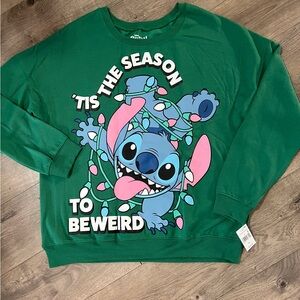 Disney Stitch Christmas Sweatshirt Size XL New
